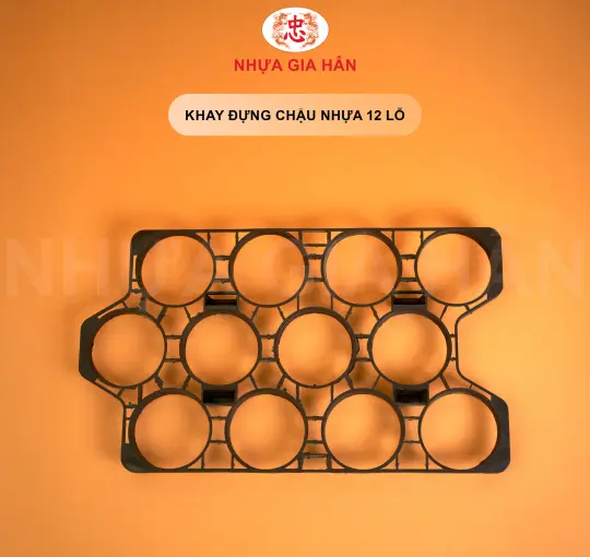 KHAY ĐỰNG CHẬU NHỰA 12 LỖ