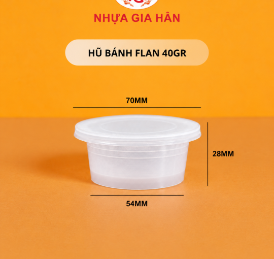 HŨ BÁNH FLAN NHỰA PP 40GR
